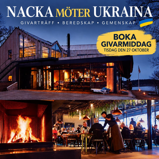 Nacka möter Ukraina på The Old Smokehouse, givarträff, beredskap och gemenskap den 27 oktober
